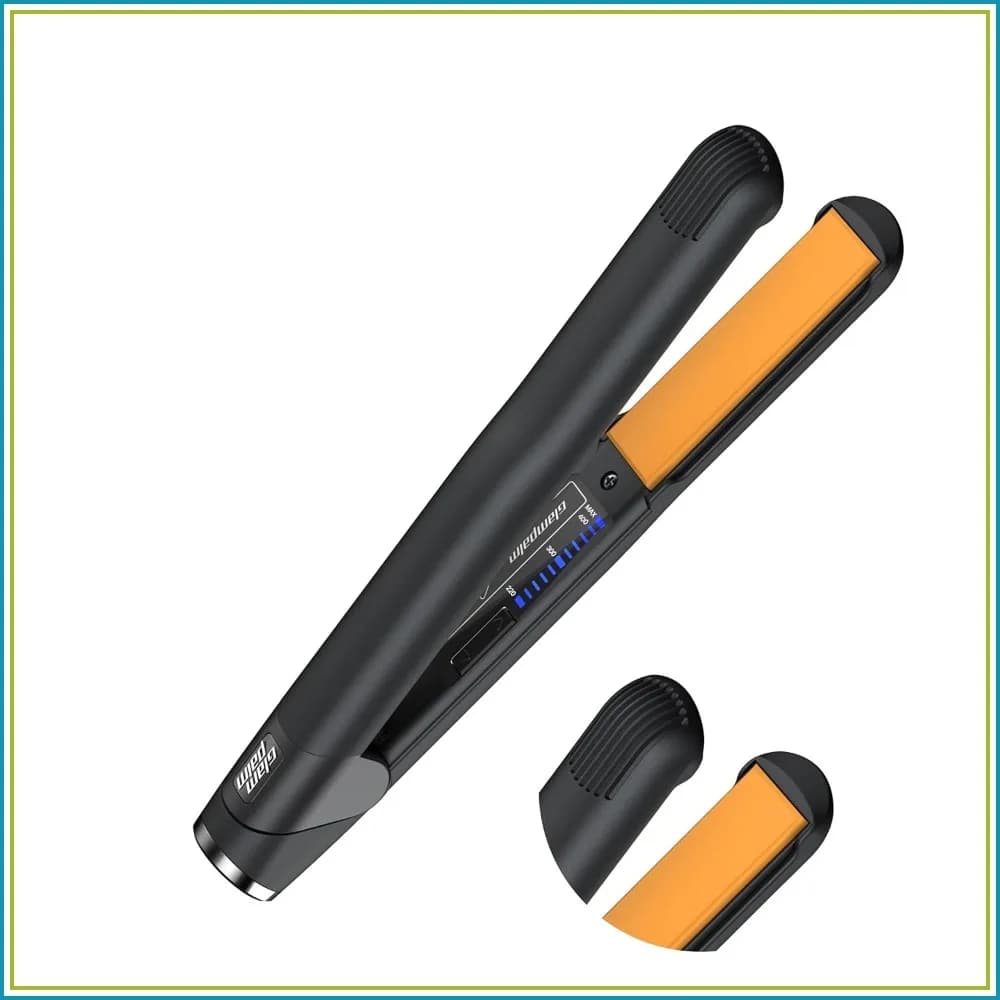 Ceramic Flat Iron with Vita-C, No.1 Hair Straightener, Dual Voltage, Silk Press, 1" Plate