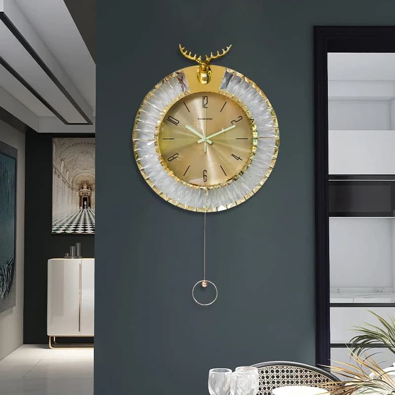 Luxury wall clock living room home atmosphere simple fashion bright creative decoration crystal watch wall decoration