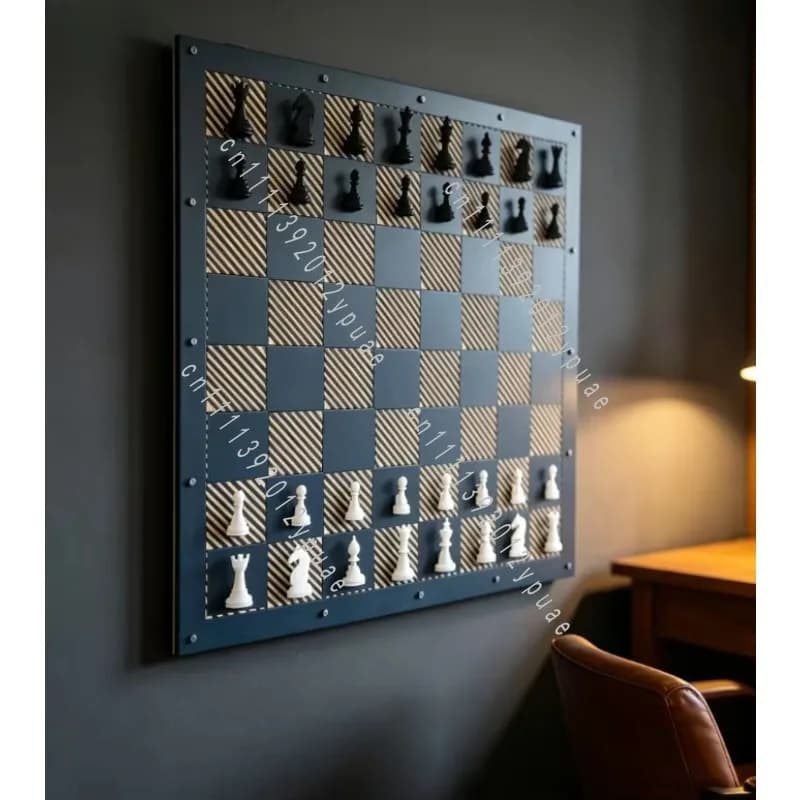 Giant Hanging Magnetic Chess Checkers Wall Mount Board, Large Size Home Decor Leisure Game Set for Family Gathering