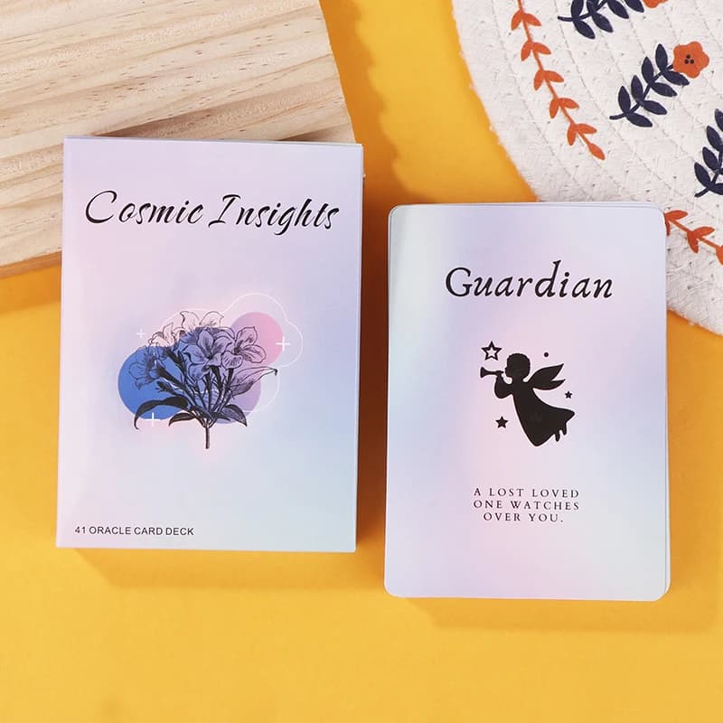 Mazzo di 41 carte per la chiarezza della vita quotidiana Versione inglese - Carte Oracle Cosmic Insights A 10,5 * 7,5 cm Carta di profezia per divinazione del destino