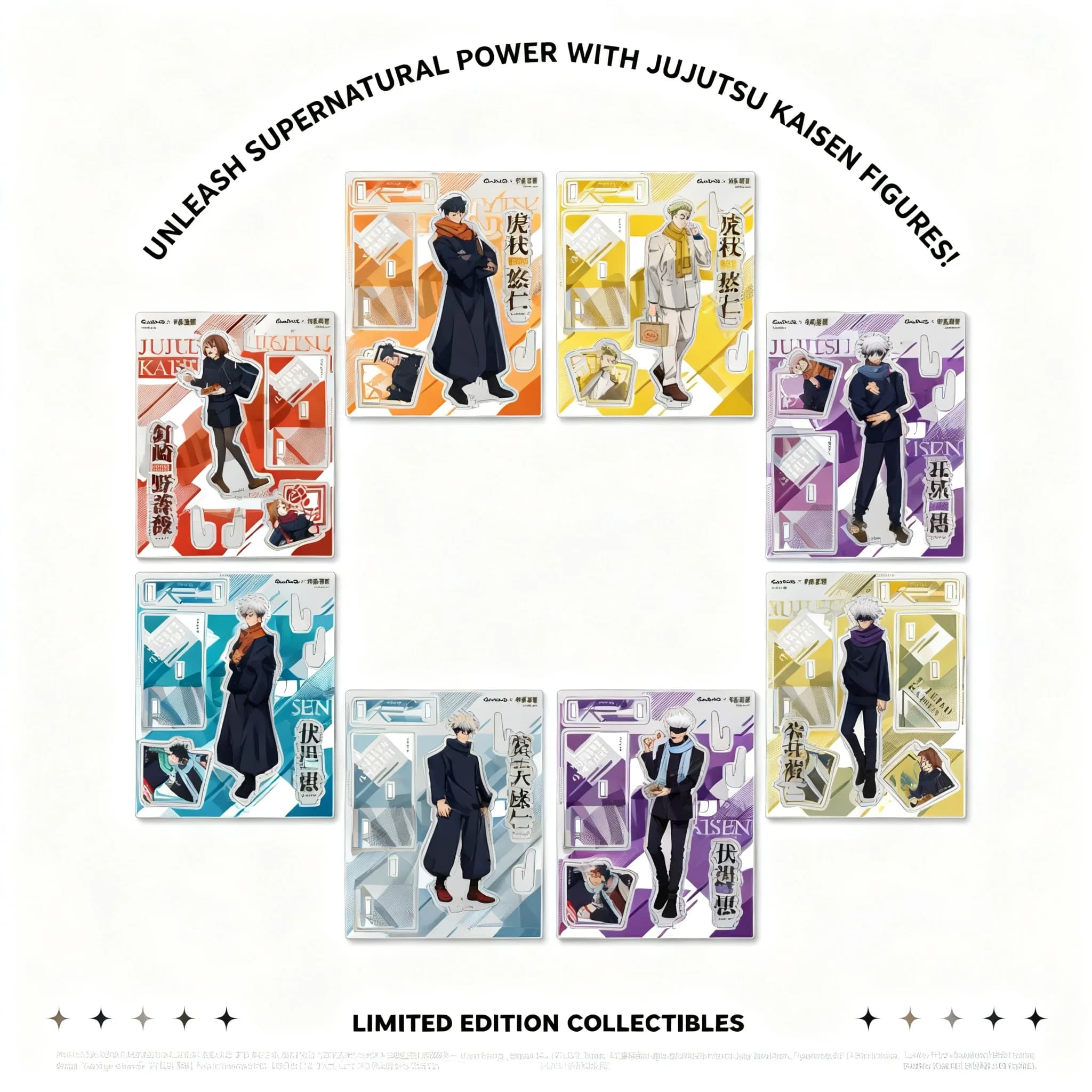 Jujutsu Kaisen GINDACO Takoyaki 2024 Set di Portachiavi e Stand in Acrilico, Merchandise Anime, Figurine Carine da Collezione, Regalo per Fan