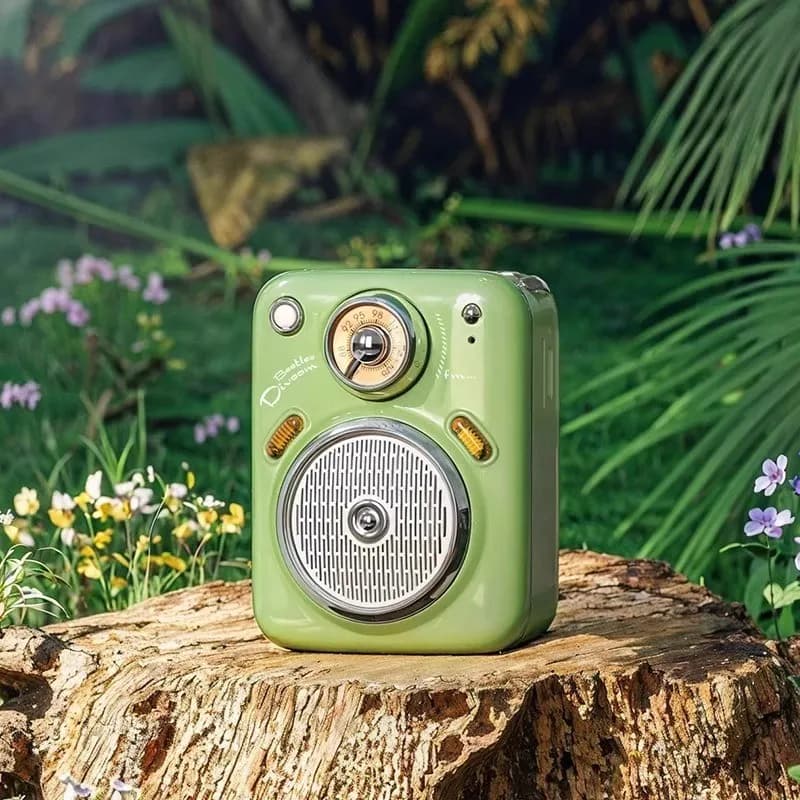 Nuovo mini altoparlante intelligente 4 in 1, altoparlante portatile impermeabile esterno Retro Bluetooth Radio FM Scheda TF per regalo di compleanno della fidanzata