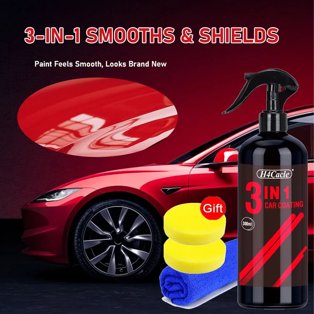 3 in 1 rivestimento per auto in ceramica spray liquido nano cristallo strato idrofobico agente lucidante cera per vernice lucida antigraffio
