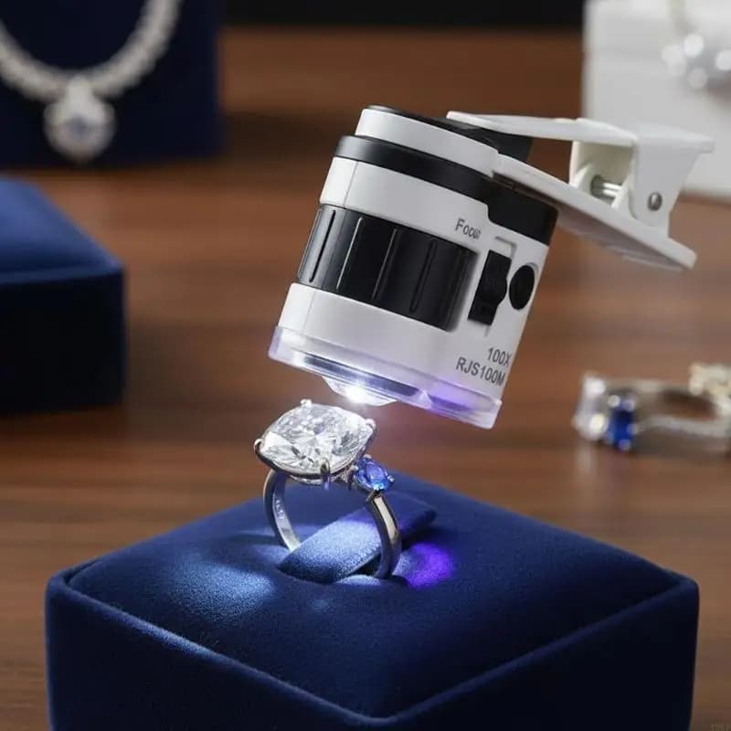 Aggiorna il microscopio con ingrandimento 100X con lampada a LED bianca e luce incorporata nella clip del telefono per dei A0KF