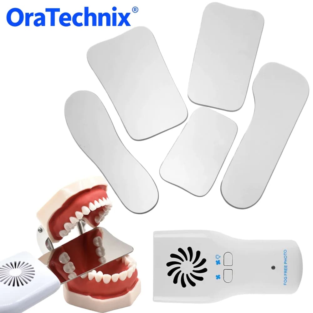 Dental Anti-Fog Mirrors Set With LED Light Fog Free Intraoral Photography Orthodontic Reflectors Stainless Steel Dentist Mirror