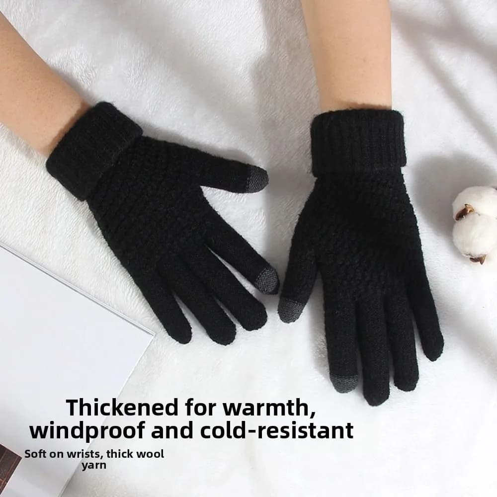 2 paia di guanti da ciclismo invernali a prova di freddo guanti antivento antiscivolo con dita intere addensare guanti touchscreen caldi attrezzatura da equitazione
