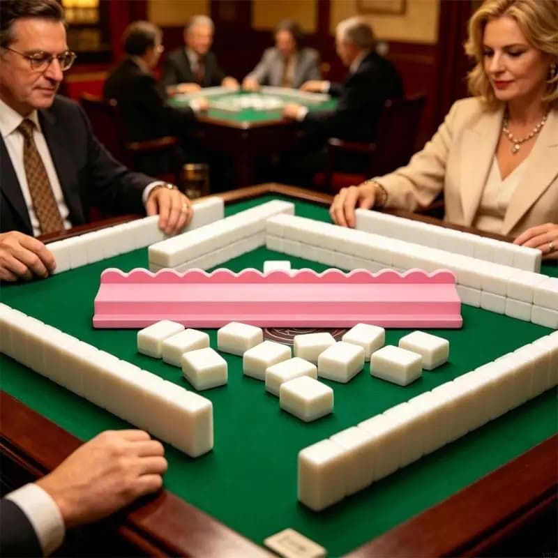 Spingitore per piastrelle Mahjong dal design ergonomico da 17 pollici, in legno, resistente e semplice da mettere insieme
