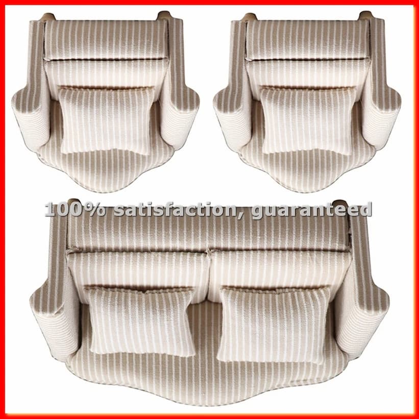 Divano in Miniatura 1:12 per Casa delle Bambole, Arredamento Fai-da-Te, Mobili per Soggiorno, Divano Bianco Beige con-ABAM