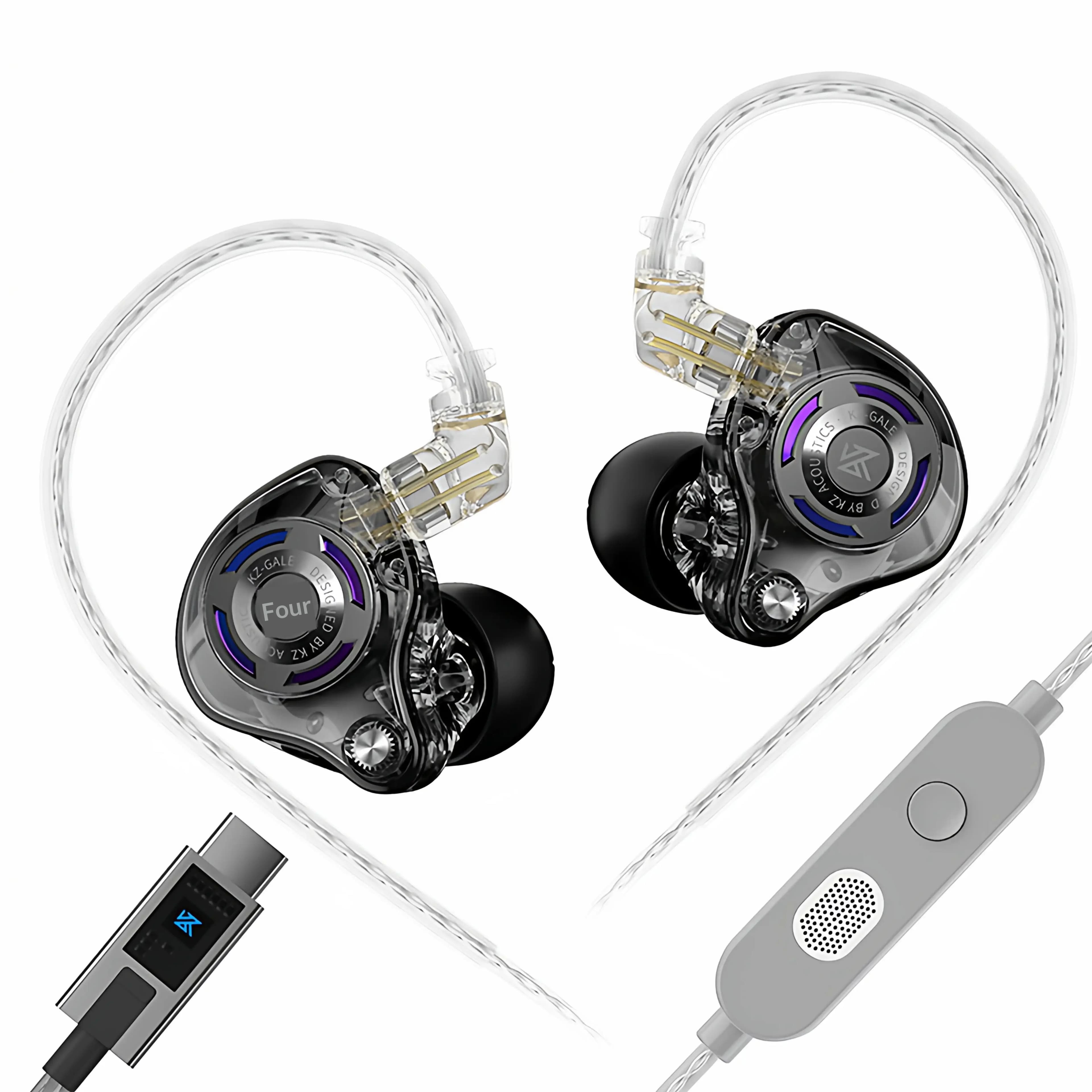Auricolari da gioco cablati Kz Gale, leggeri, Hi-Fi ad alta risoluzione, con doppio microfono e driver lineare superiore per eSports e giochi FPS