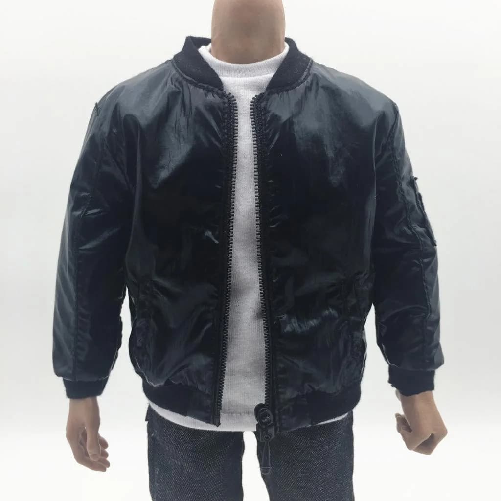 Giacca maschile 1:6, vestiti neri per accessori per figure Kumik HT da 12 pollici