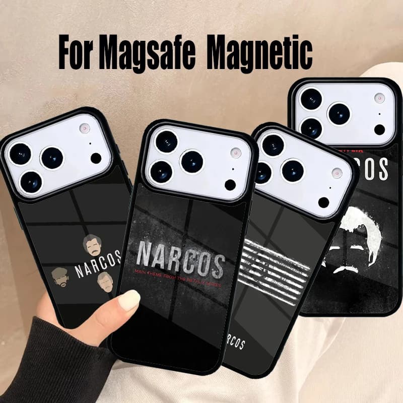Cover per iPhone Pablo Escobar Narcos per iPhone 17 Air 16e 15 14 13 12 11 Pro Max Plus, Cover Magnetica Wireless Magsafe