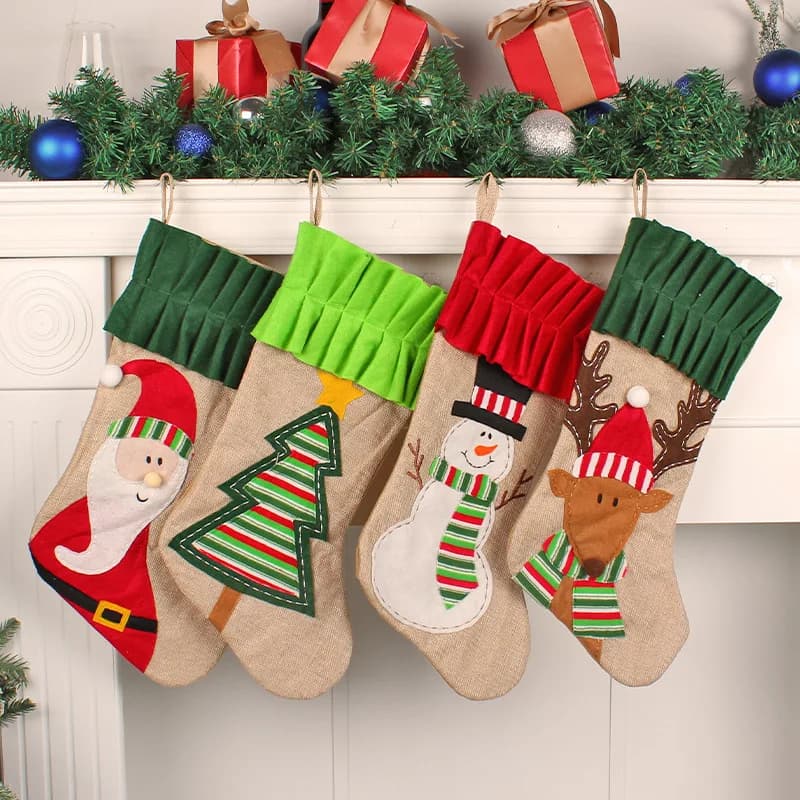 Calze di Natale Pendenti appesi Calzino Regalo Calza Sacchetti di caramelle per feste Famiglia Amici Decorazione natalizia Albero di Natale