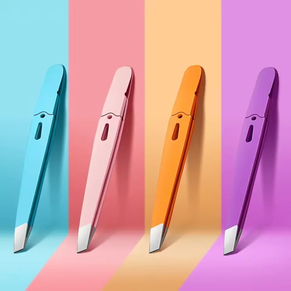 Clip per sopracciglia inclinate in acciaio inossidabile Pinzette per sopracciglia di alta qualità Strumenti per il trucco per la rimozione di peli fini di bellezza dei capelli colorati