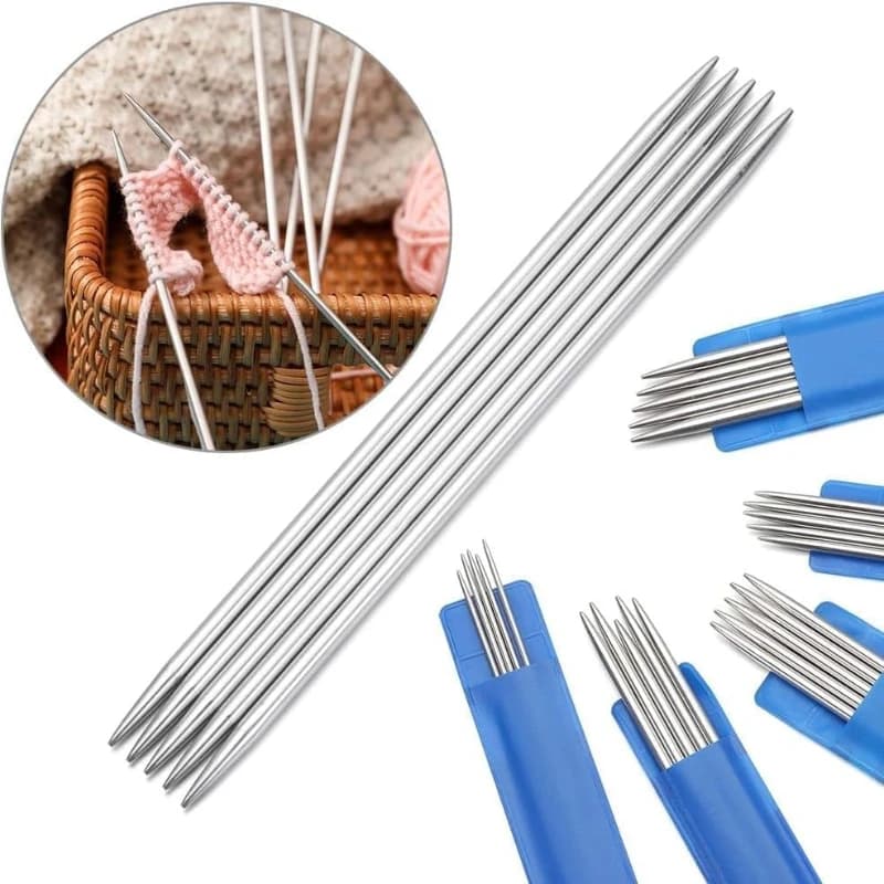 5 Pz/set 20 CENTIMETRI Set di Aghi In Acciaio Inox 2-5 MILLIMETRI FAI DA TE Maglione Tessuto Mestiere Set Doppia Punta Dritto Strumenti di Lavoro A Maglia accessorio