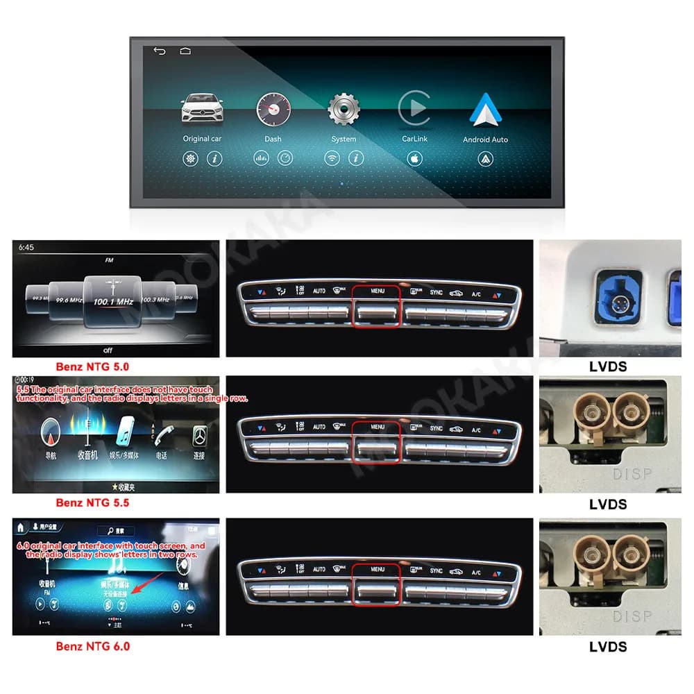 12.3" Car Radio For Mercedes Benz C GLC V Class W205 X253 2015-2018 Multimedia Player GPS Wireless CarPlay Head Unit DSP Linux
