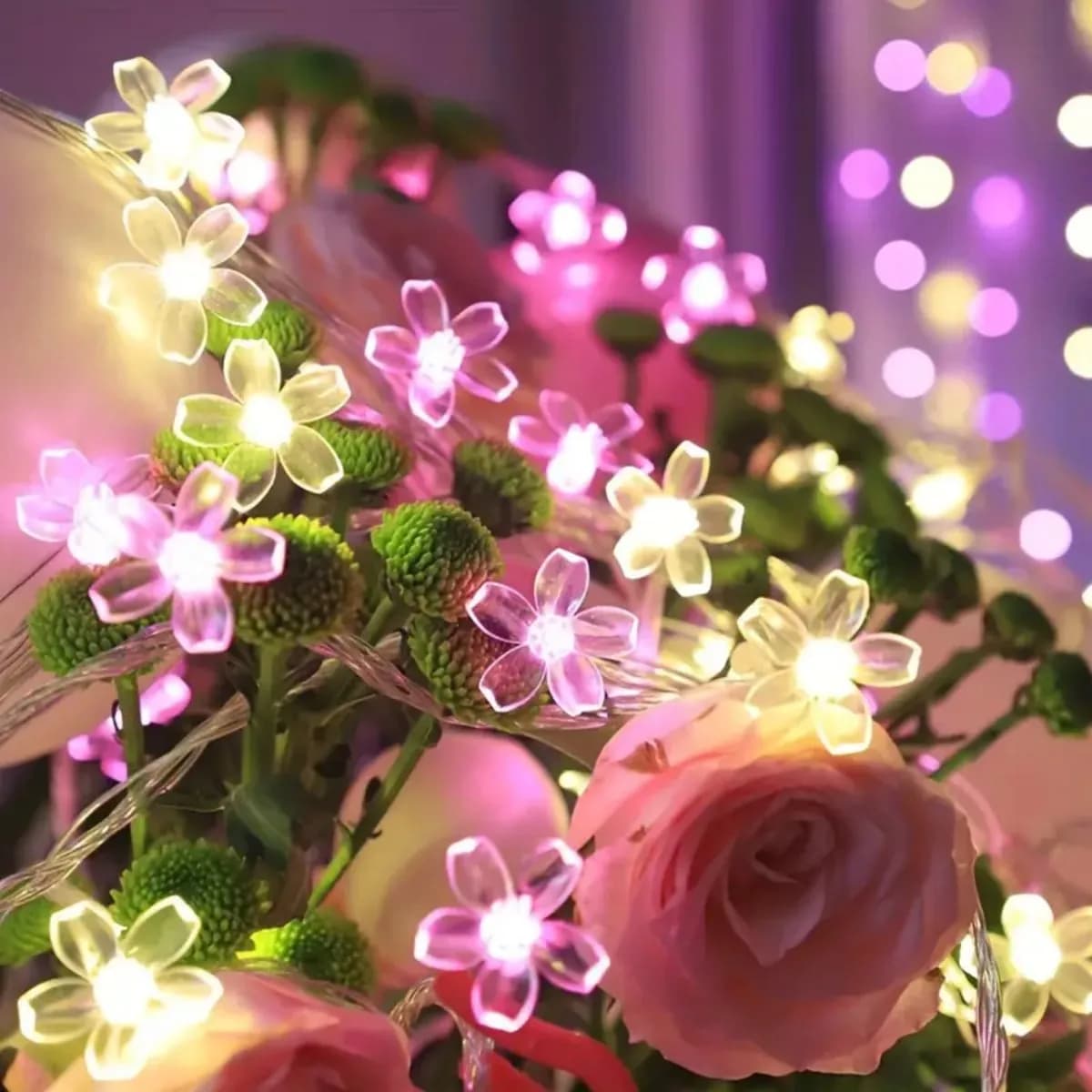 1pc LED Cherry Blossom String Lights Fata LED Lights Girl Heart Luci decorative per interni per la decorazione del prato del giardino di casa