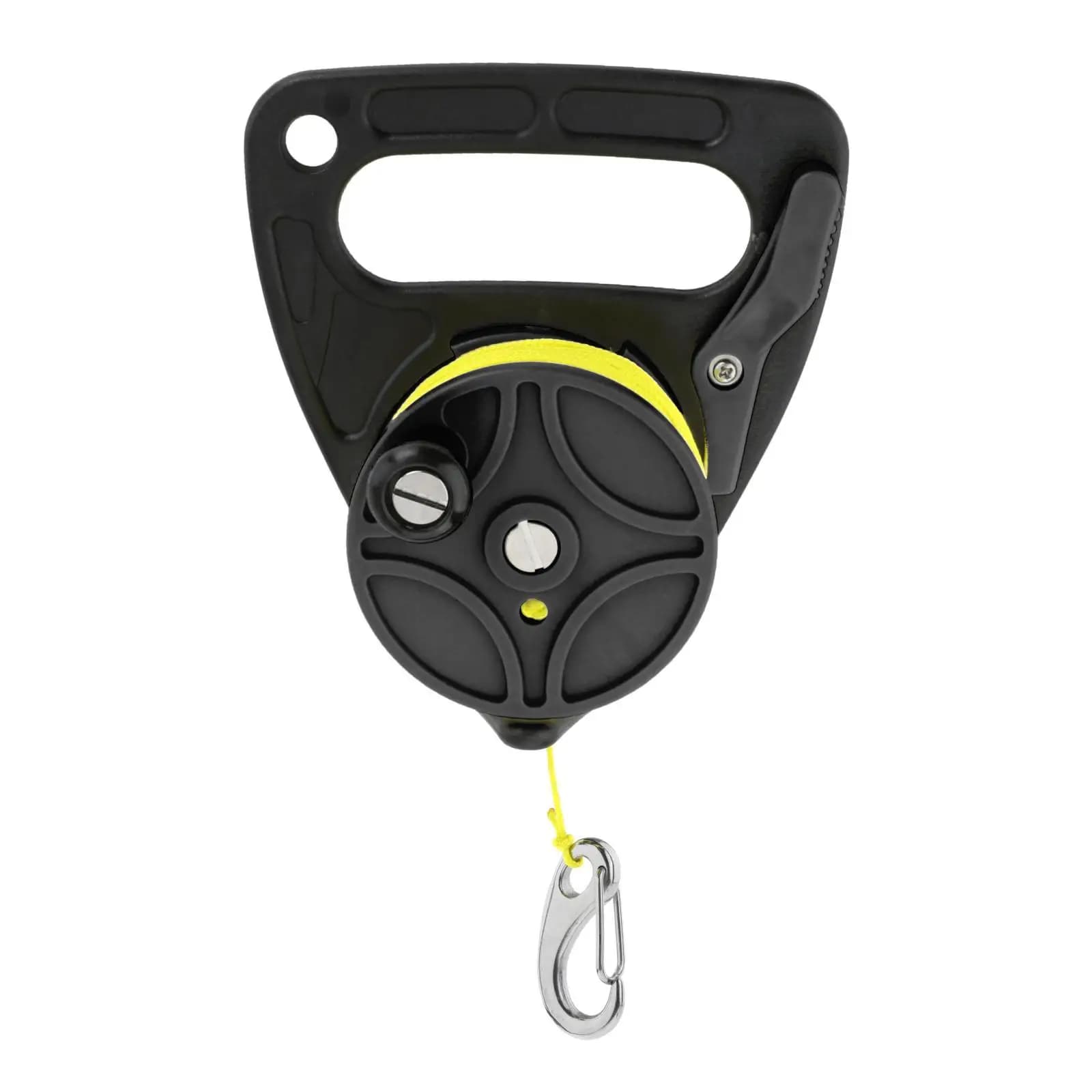 Multipurpose diving reel handle with thumb safety lock, kayak anchoring equipment for drift and snorkeling diving