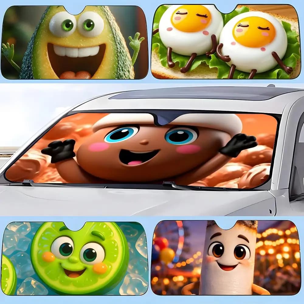 Parasole per auto a forma di personaggio umanoide, parasole per parabrezza, parasole protettivi, regali originali per auto.