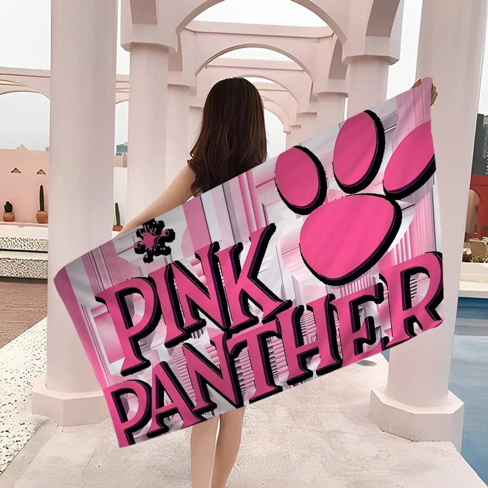 The P-Pink P-Panther Anime Beach Asciugamano da nuoto Morbido assorbente per il viso Regali per bambini per bambini Viaggi Campeggio Palestra