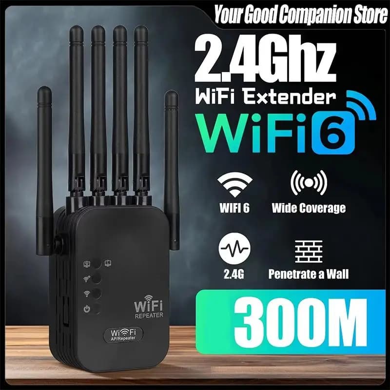 【C】Ripetitore WiFi 6 con Doppia Interfaccia di Rete, Amplificatore di Segnale Router 300Mbps, Booster di Segnale, Amplificatore di Comunicazione Cellulare