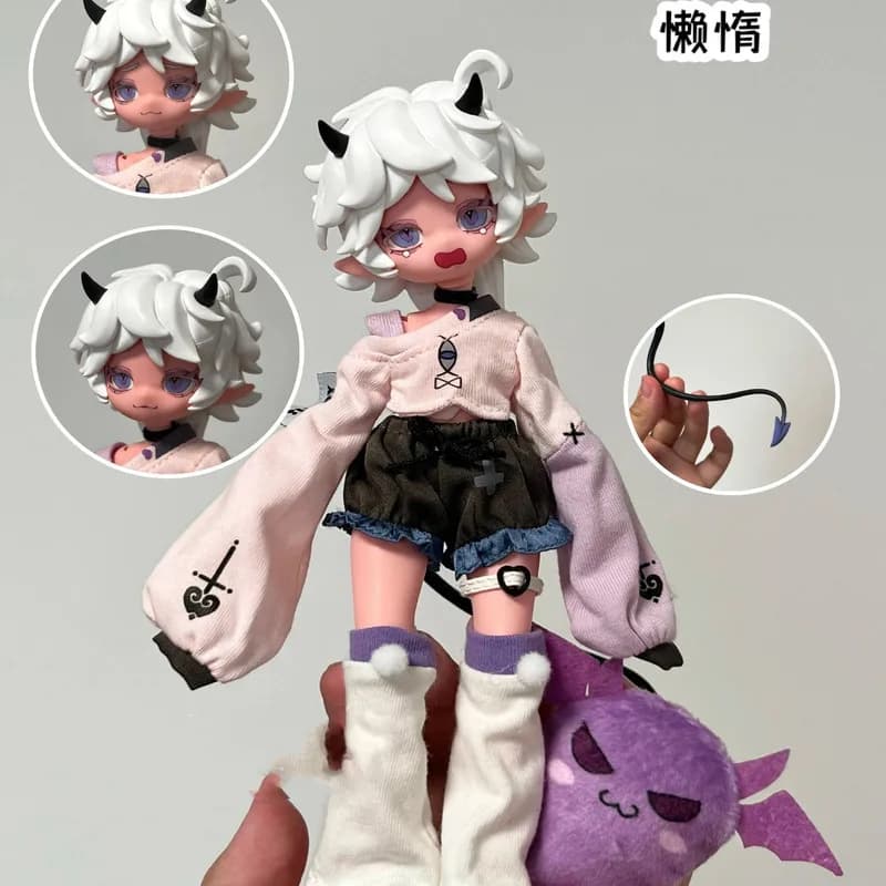 Kuz Demon Horn 1/8 BJD Doll Action Figure Articolata Blind Box Giocattolo da Collezione Decorazione da Scrivania Regalo per Appassionati di Anime e Collezionisti