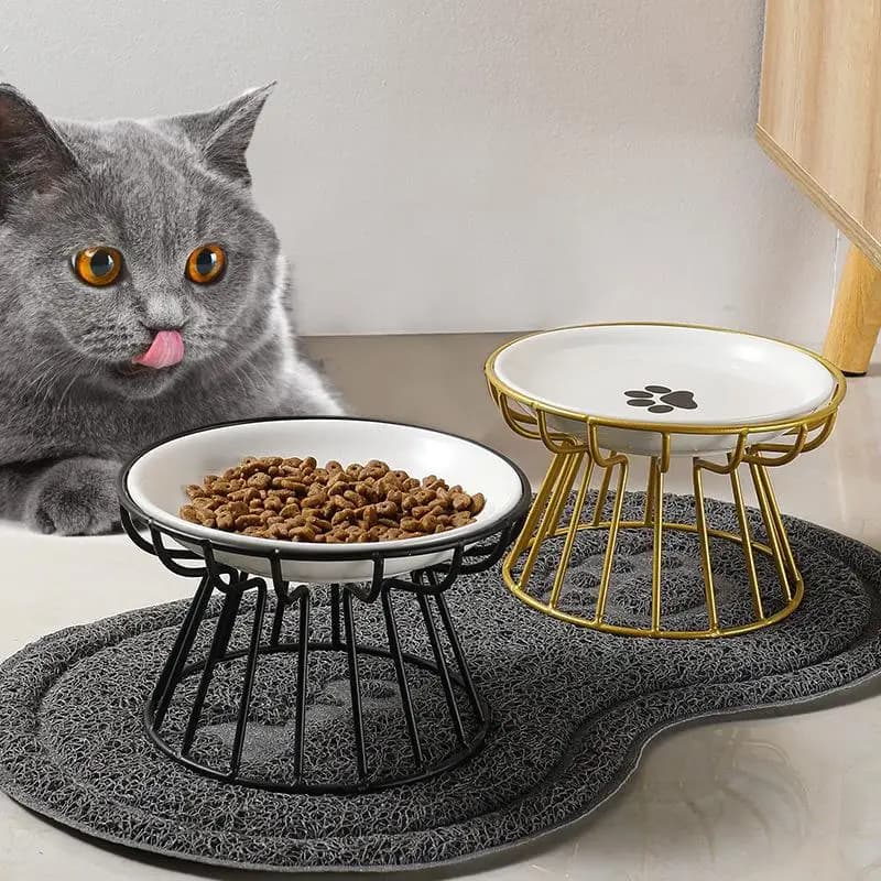 New 1/2Pcs Food Water Snack Feeder Stand Bowl Elevated Ceramic Pet Bowl For Cat Dog Outdoor Feeding Drinking Supplies