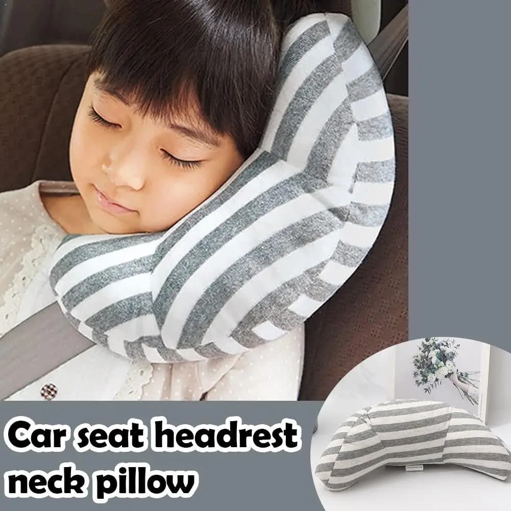 Cuscino per Cintura di Sicurezza Auto per Bambini, Morbido Supporto per Collo e Testa, Protezione per Cinghie di Sicurezza con Disegni Cartoon per Viaggi Lunghi e Sonno dei Bambini
