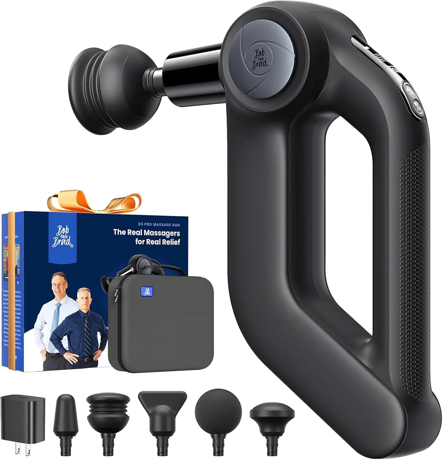 Deep Tissue Massage Gun 13mm Amplitude 55lb Stall Force Ergonomic D-Handle 5 Speeds 4H Battery