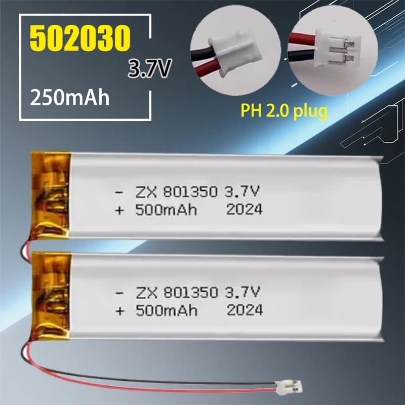 801350 500mAh 3.7V Batteria ai polimeri di litio Li Po Batterie per altoparlante Auricolare Bluetooth Abbeveratoio per animali domestici 081350 Cella ricaricabile