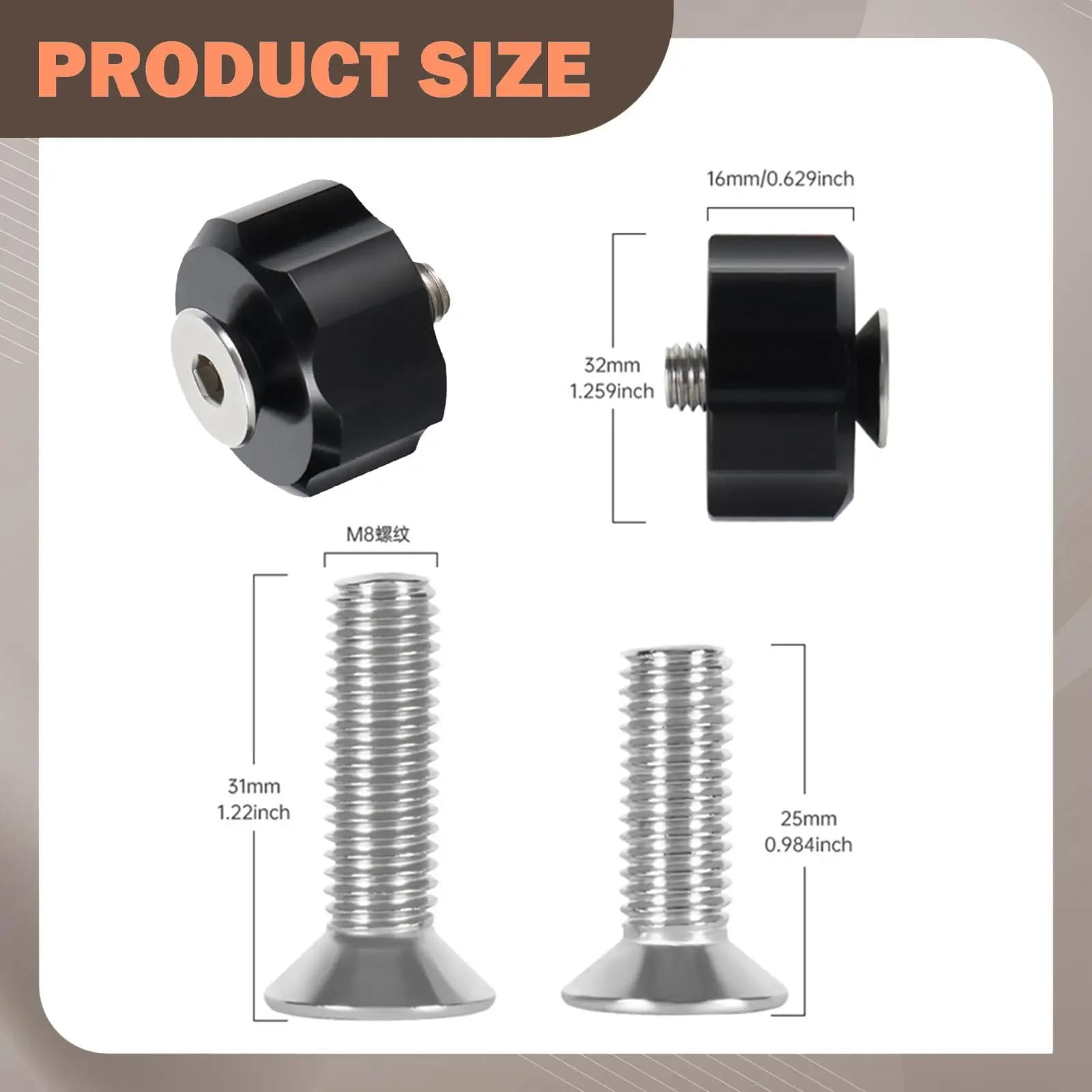 Set di Viti e Dadi M8 in Acciaio Inox 316 per Attrezzi di Riparazione Subacquea e Sostituzione BCD