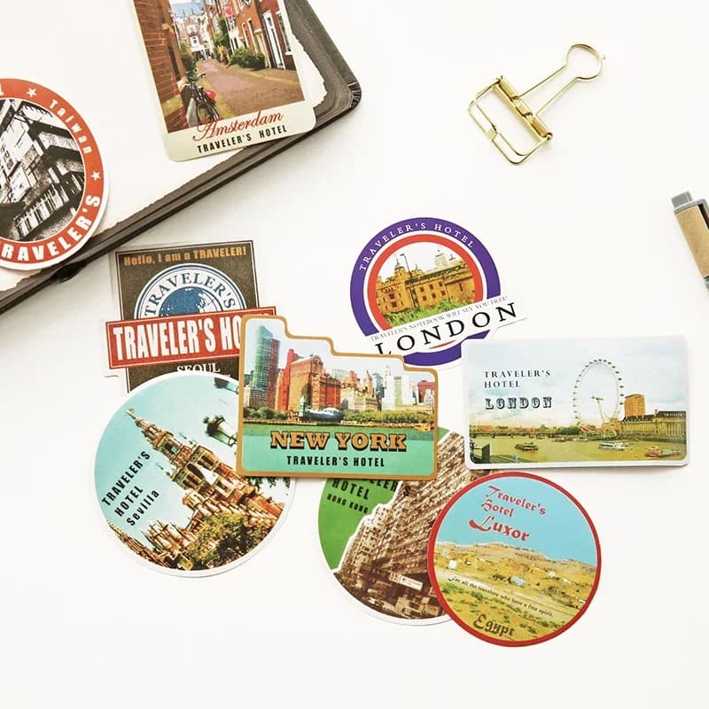 Vintage Series Traveler Planner Stamp Stickers for Travelers Notebook Decoration Retro Stationery Sticker Notebook Accessories