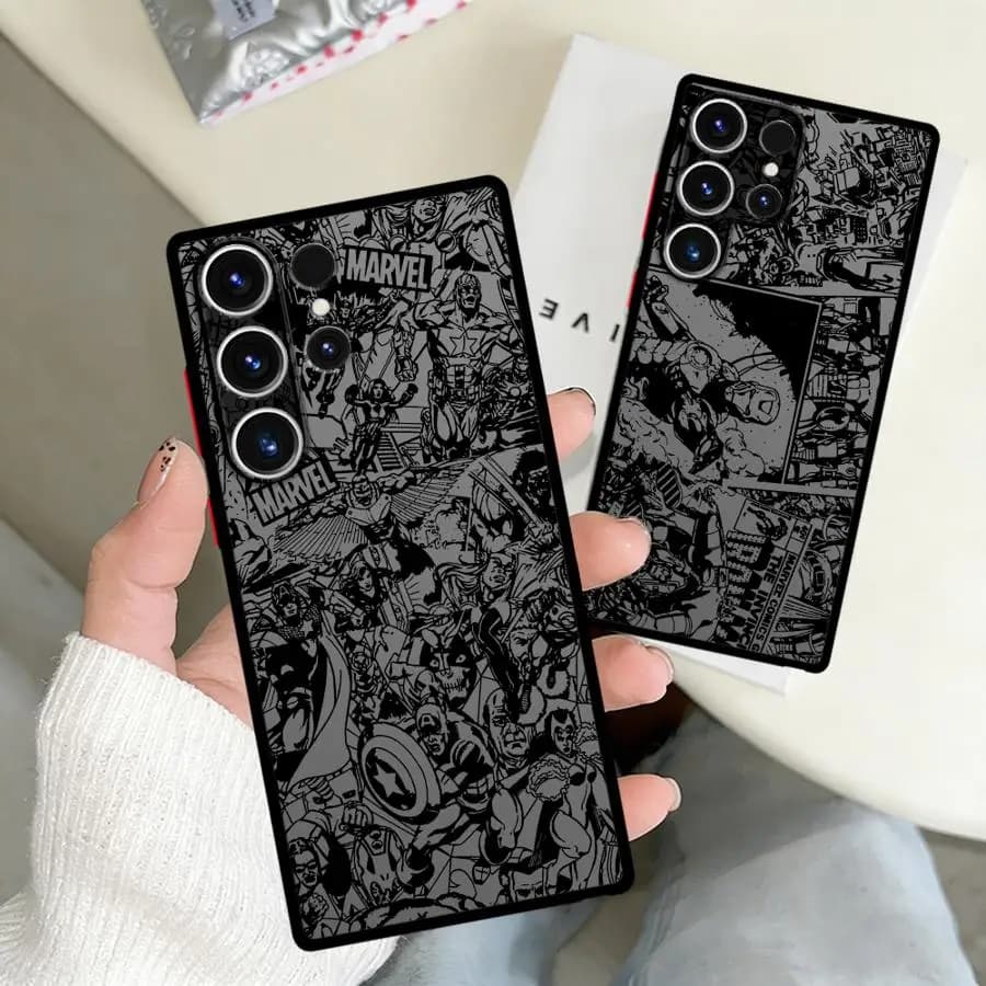 Cover per Telefono con Design Marvel Comic Art per Samsung Galaxy S26 S21 S20 S22 Note 20 10+ S25 Ultra S24 Plus S23 FE