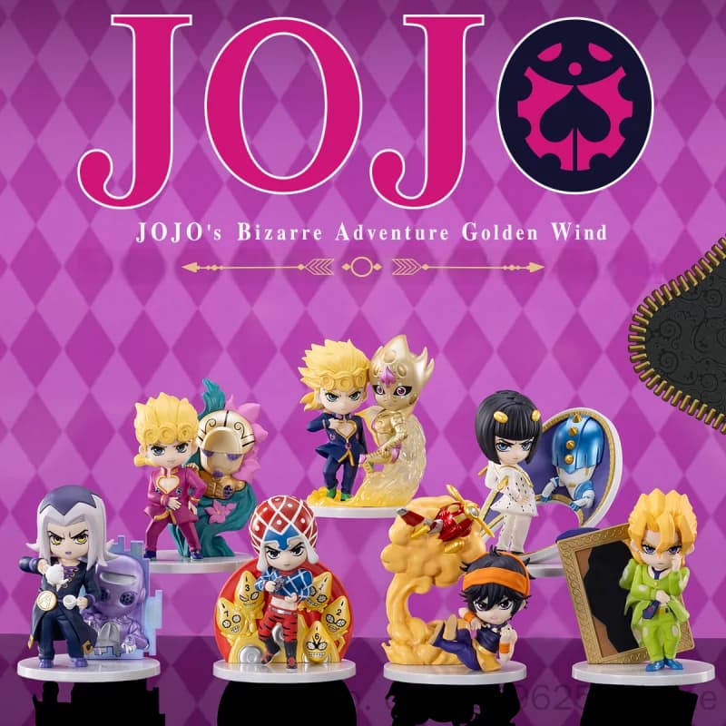 Pop Mart Blind Box Figure Jojos Bizarre Adventure Golden Wind Guido Mista Collectible Anime Figurine Desk Decor For Collectors