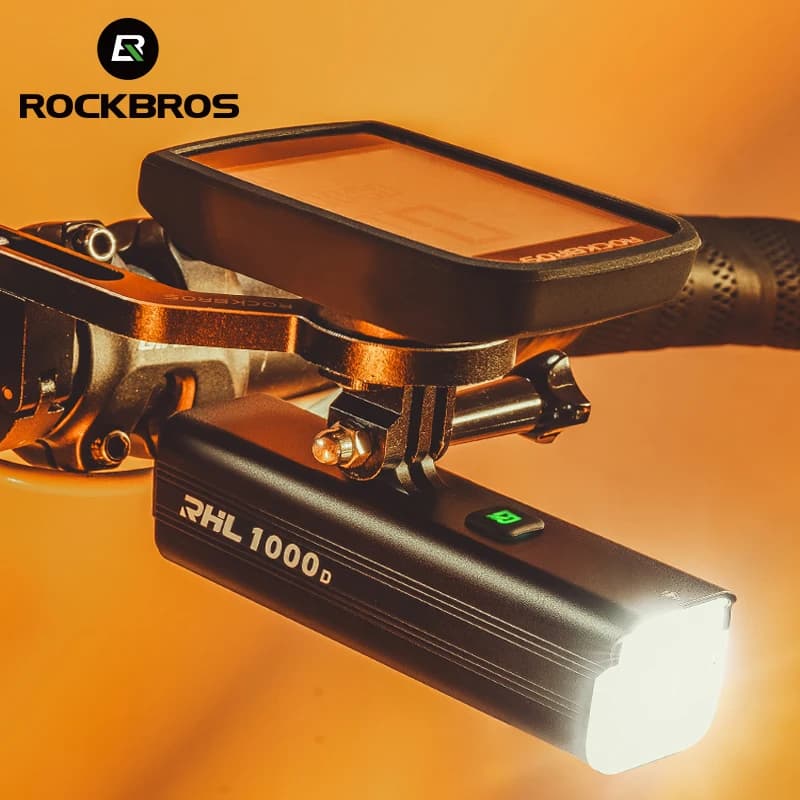 ROCKBROS 1500 lumen luce di sollevamento per bici luce notturna per ciclismo tipo-C ricarica lampeggiante luce anteriore MTB accessorio per bicicletta da strada