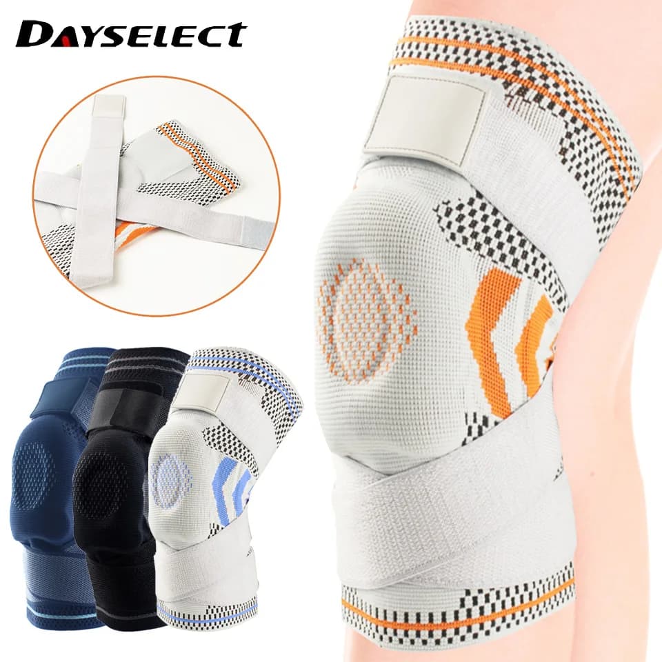 1 pz ginocchiera professionale compressione ginocchiera con cuscinetto in Gel rotula e stabilizzatori laterali fasciatura di supporto del ginocchio per alleviare il dolore