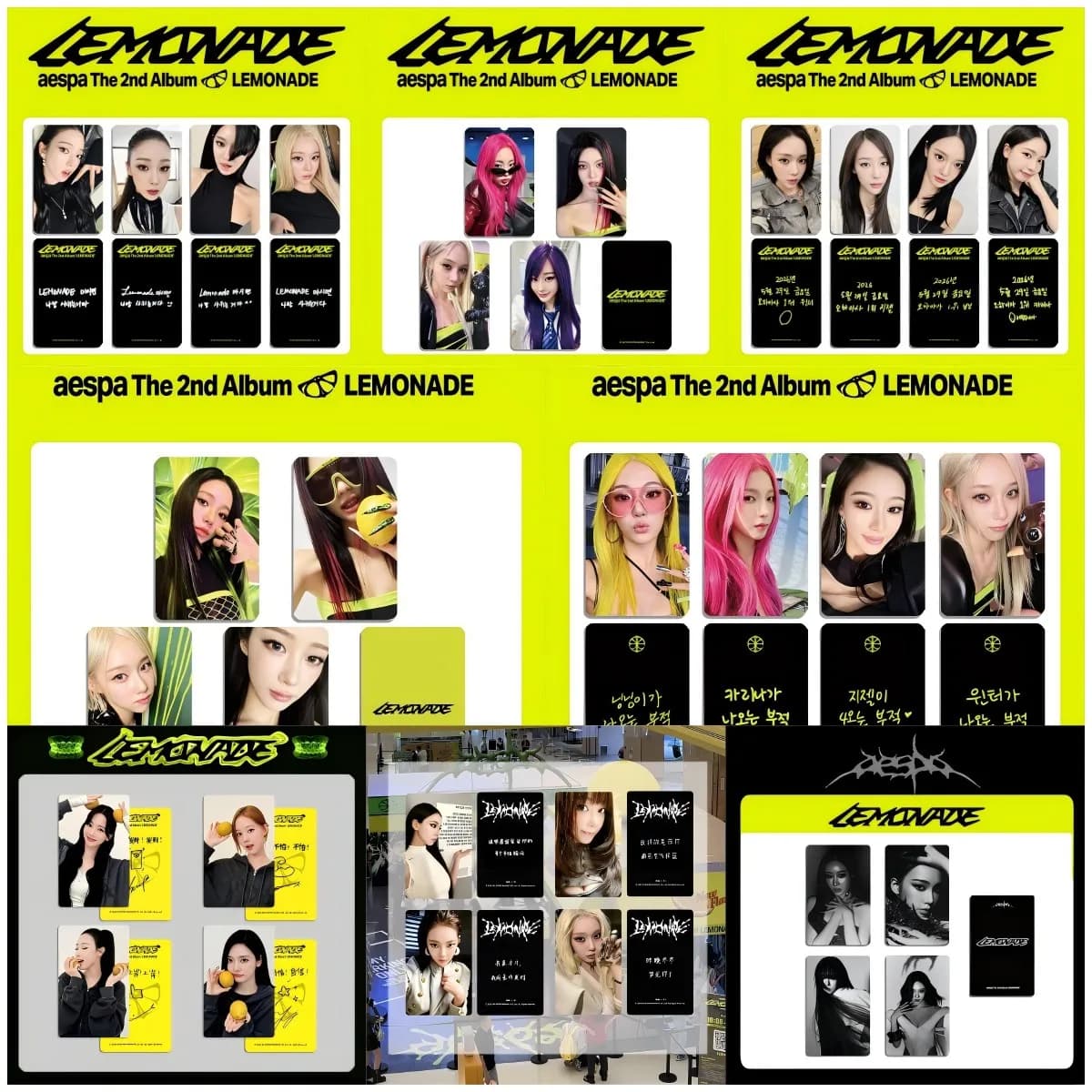 4PCS New Popular KPOP Group AESPA "LEMONADE" New Album Card Supporting Photo Card LOMO Card Toy Gift