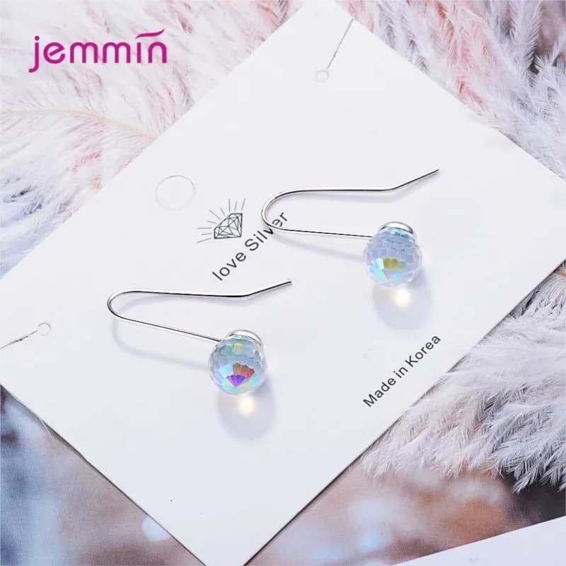 Orecchini pendenti classici in cristallo scintillante vintage in argento sterling 925 Orecchini pendenti alla moda per regali di gioielleria raffinata da donna