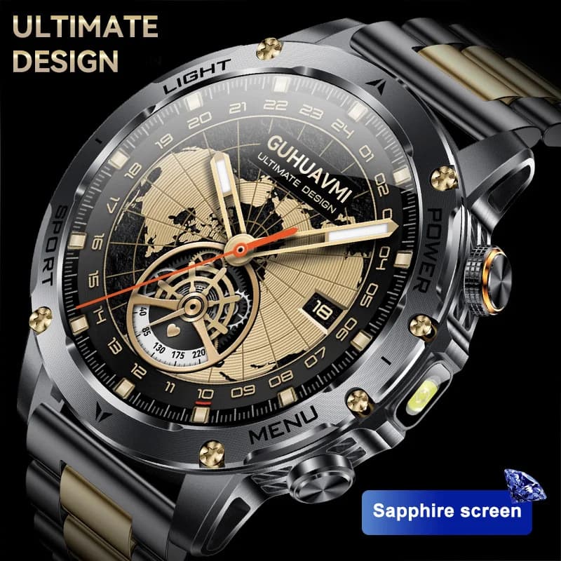 ULTIMATE DESIGN Smart Watch 1.7 "AMOLED Screen Sapphire 1000mAh High Capacity Battery LED GPS High-end Smart Working Watch Man