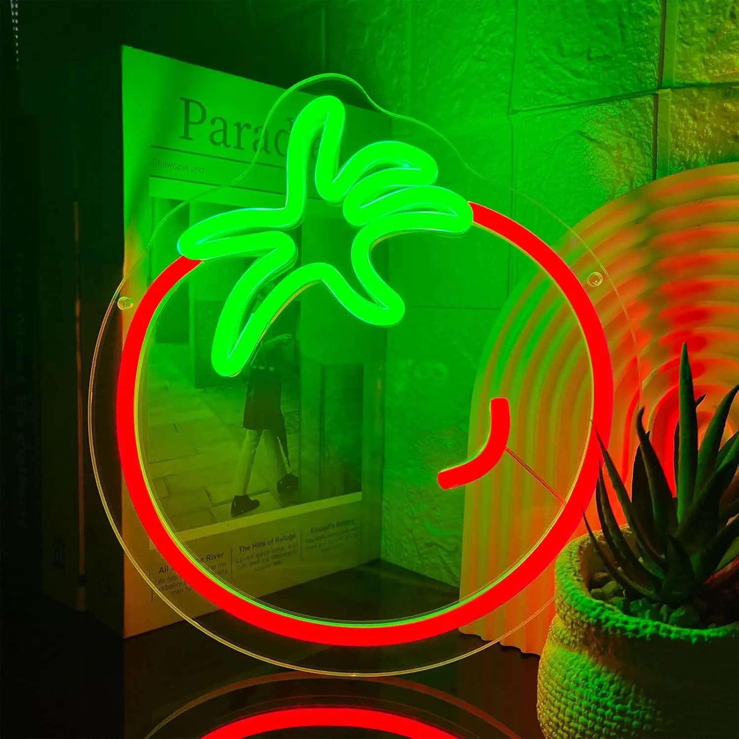 Insegna al Neon a Forma di Pomodoro USB, Luce LED a Frutta Carina per Ristoranti, Feste, Bar, Sale Giochi, Decorazioni per la Camera da Letto, Regalo Personalizzato