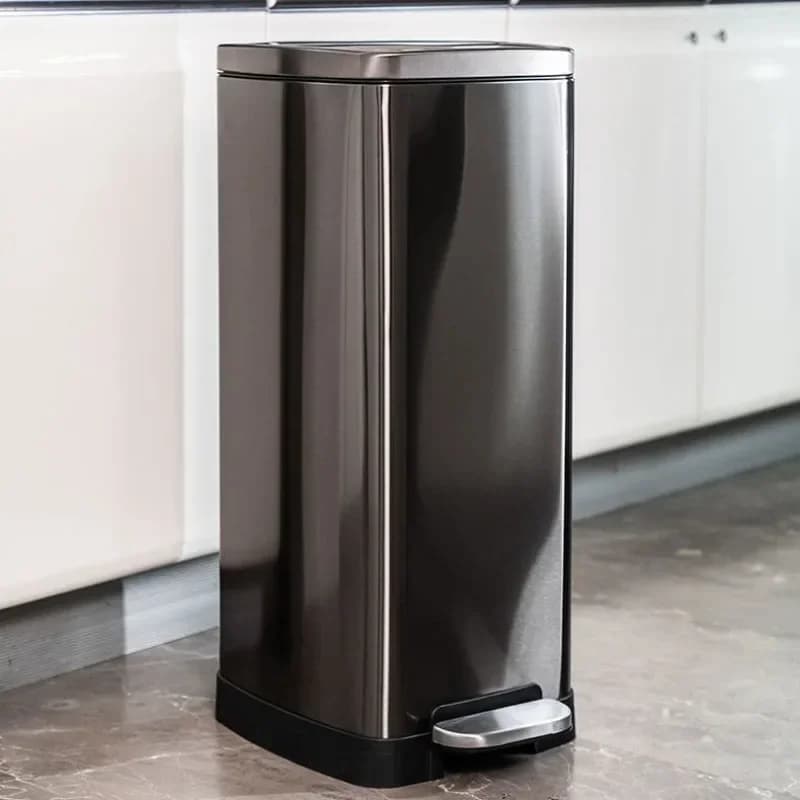 Recycling Pedal Waste Bins Stainless Steel Food Waste Trash Can Separate Transfer Trash Bin Luxury Toilet Wastebasket Bathroom
