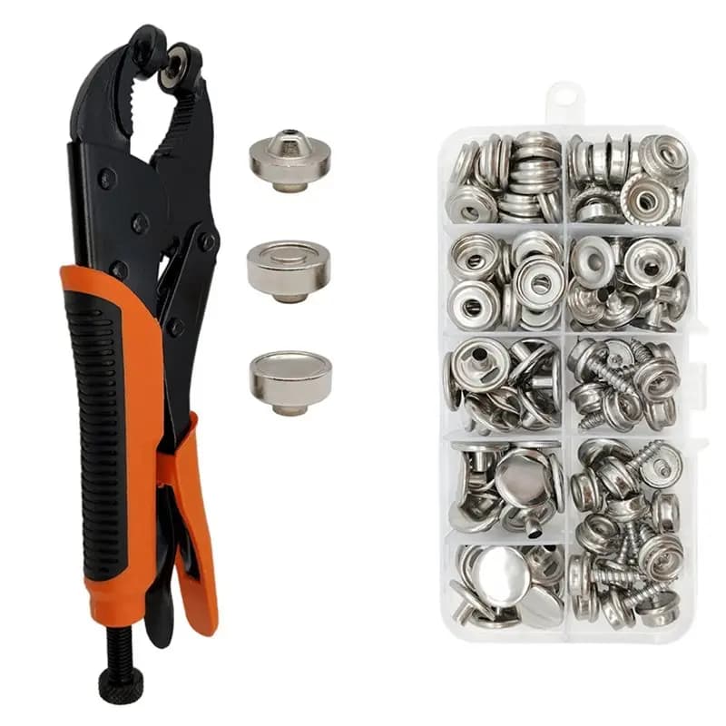 【GIORNO DEL GIORNO DI GRAZIA】Kit di bottoni a pressione regolabili, set di strumenti per chiusure a pressione resistenti, 40 set di chiusure a pressione in acciaio inossidabile da 15 mm, ricambio in metallo