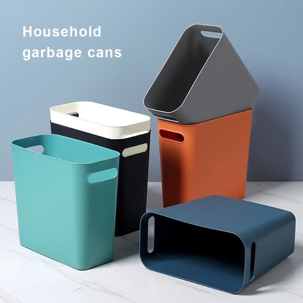 Cestino della spazzatura Cestino della spazzatura Contenitore della spazzatura Salvaspazio Cucina Dormitorio Grande pattumiera senza coperchio Pattumiera in plastica