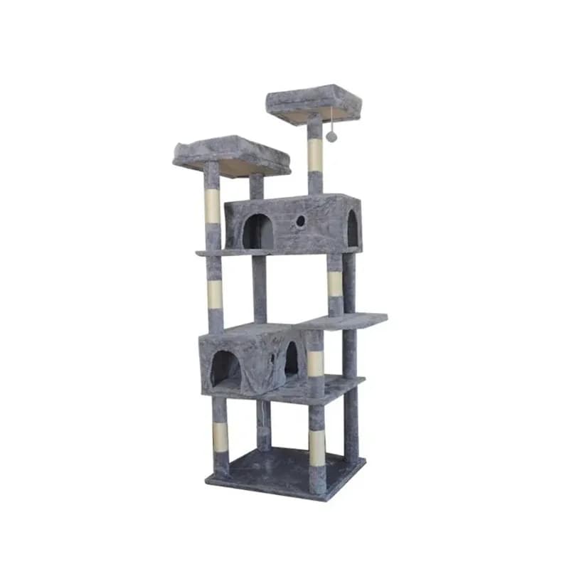 Cat Tree for Large Cats, Stable Cat Climbing Frame with Condo, Durable Scratcher and Play Center, Multi-Level Tower