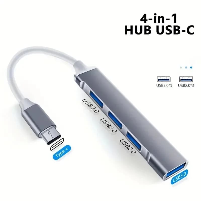 Hub USB C 3.0 Tipo C, Adattatore Splitter a 4 Porte, Stazione di Docking OTG per Telefono, Macbook Pro 13 15 Air, PC, Laptop, Computer