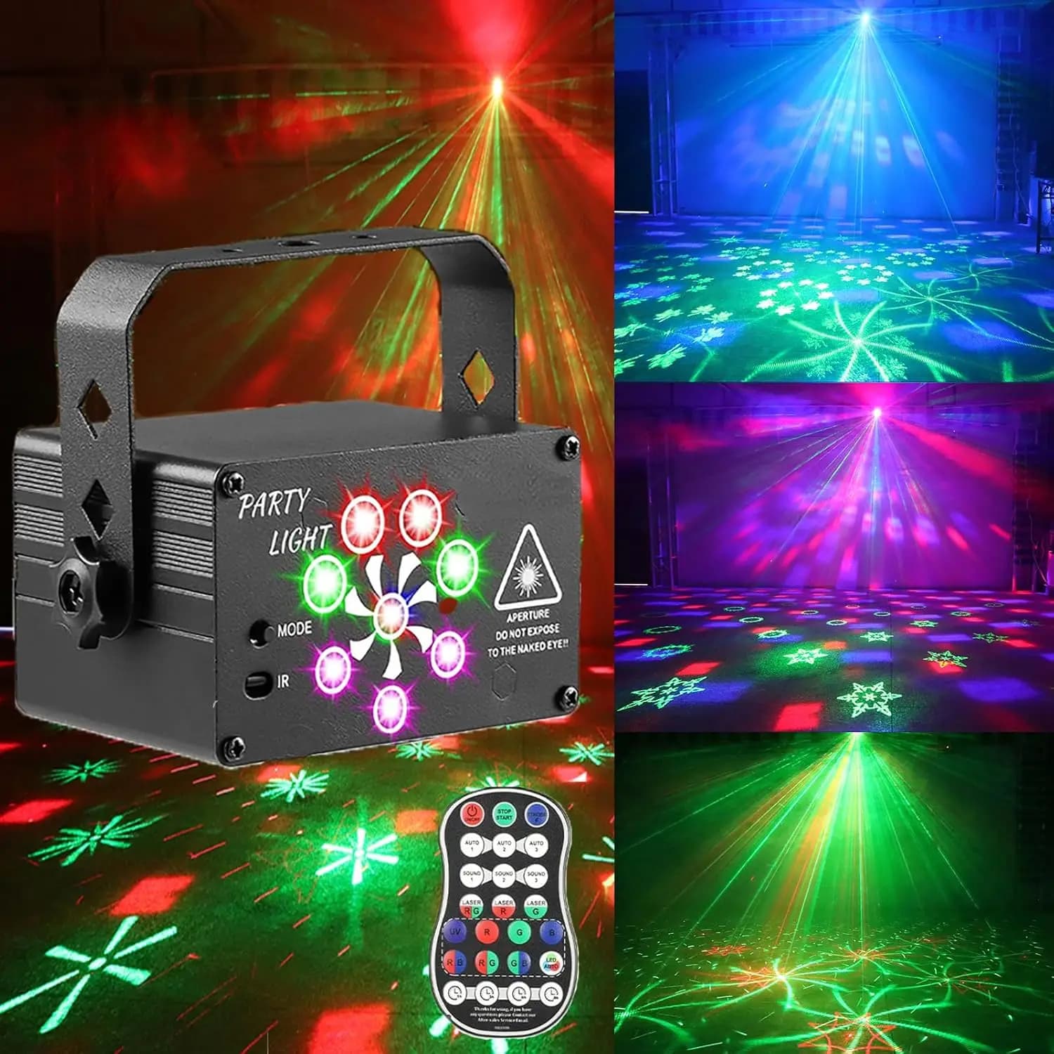 Luci da discoteca a LED USB con 240 modelli, attivazione sonora, luci laser stroboscopiche da DJ per feste, casa, compleanni, matrimoni, bar, proiettore