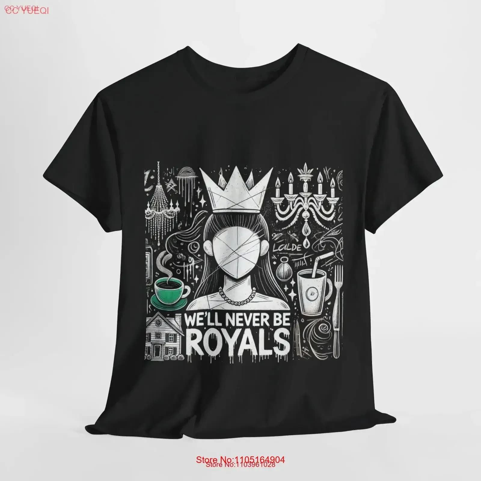 T-shirt ispirata ai Royals Amante della musica Cultura pop Testi reali Cotone pesante vintage lavato Comodo e traspirante homme Morbido