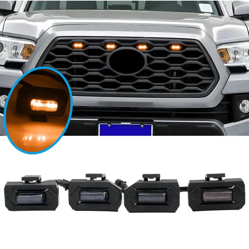 4 pezzi lente affumicata ambra anteriore auto LED griglia luce cablaggio lampada di marcia diurna 12V per Haval Big Dog
