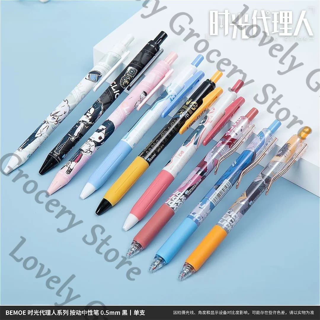 Link Click Jo Charles Lucas Cosplay Anime Retractable Gel Pen Lead 0.5mm Hand Props Accessories Cartoon School Supplies Fans