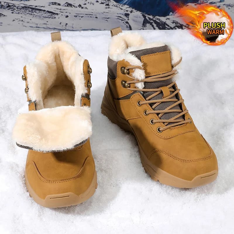 Scarpe da ginnastica invernali in cotone per uomo Stivali da neve caldi in peluche Scarpe sportive impermeabili antiscivolo per esterni Scarpe da trekking per uomo 2025 Nuovo