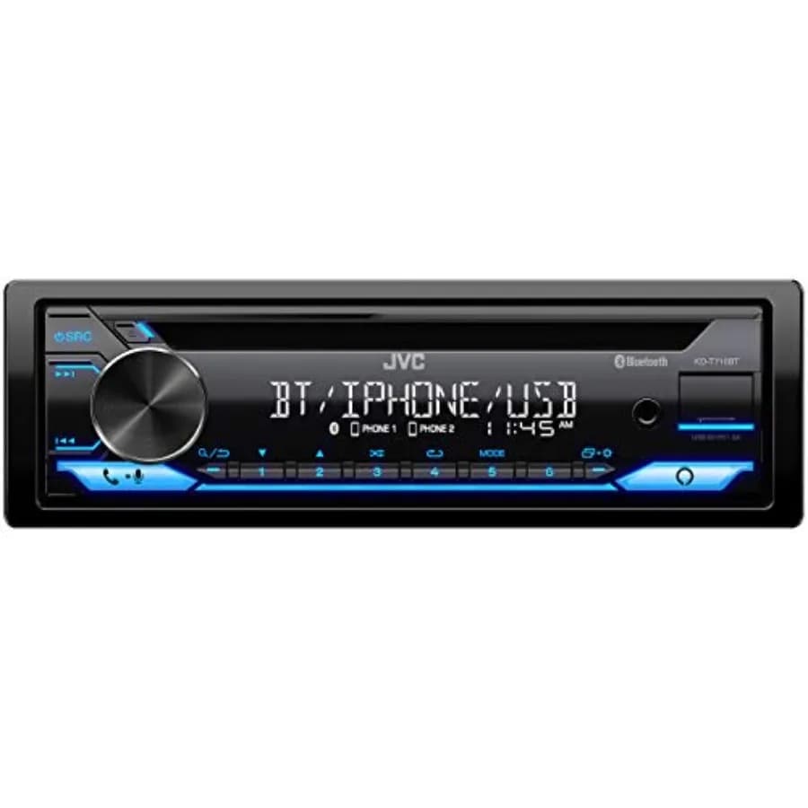 KD-T710BT - Autoradio CD, Single Din, Bluetooth Audio e Chiamate in Vivavoce con Microfono Esterno, CD, MP3, USB, Ingresso AUX AM